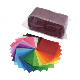 Deluxe Bleeding Art Tissue Squares, 25 Assorted Colors, 1-1/2" x 1-1/2", 2,500 Squares