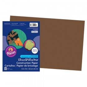 Construction Paper, Dark Brown, 12" x 18", 50 Sheets