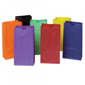 Mini Kraft Bag, Assorted Bright Colors, 4.125" x 2.625" x 8", 28 Bags