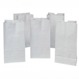 Kraft Bag, White, 7-1/8" x 4-3/8" x 14", 50 Bags