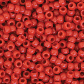 Pony Beads, Red, 6 mm x 9 mm, 1000 Pieces