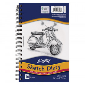 Sketch Diary, Medium Weight, 9-1/2" x 6", 70 Sheets