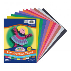 Construction Paper, 10 Assorted Colors, 9" x 12", 500 Sheets