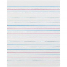 Sulphite Handwriting Paper, Dotted Midline, Grade 2, 1/2" x 1/4" x 1/4" Ruled Short, 8" x 10-1/2", 500 Sheets