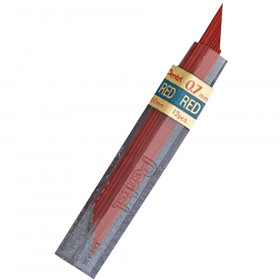 Pentel HB Super Hi-Polymer Leads, 0.7mm, Red