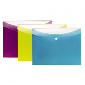 Dual Pocket Snap Poly Envelope, Letter Size, 3-Pack