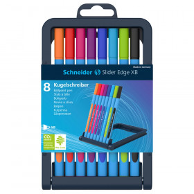 Slider Edge XB Ballpoint Pen, Viscoglide Ink, 1.4 mm, 8-Color Assortment in Case