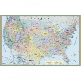 U.S. Map-Laminated Poster, 50" x 32"