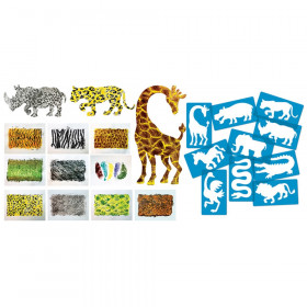 Animal Kingdom Stencils & Rubbing Plates Set