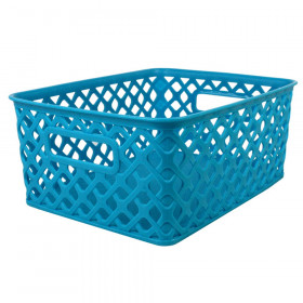 Woven Basket, Small, Turquoise