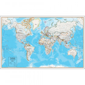 Hemispheres Contemporary Laminated Wall Map, World