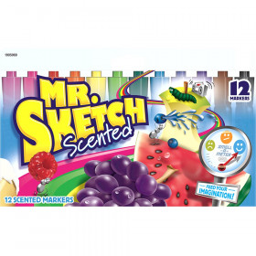 Mr. Sketch Scented Markers, Chisel Tip, Assorted Colors, Pack of 12