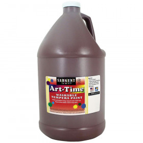 Art-Time Washable Tempera Paint, Brown, Gallon