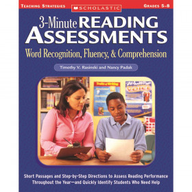 3-Minute Reading Assessments: Word Recognition, Fluency, and Comprehension: Grades 5-8