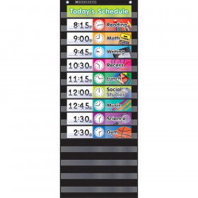 Daily Schedule Pocket Chart with Cards, Black