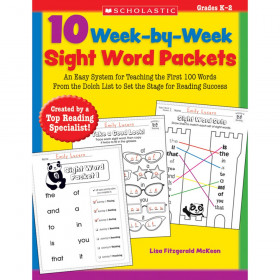 Scholastic 10 Week-by-Week Sight Word Packets Book