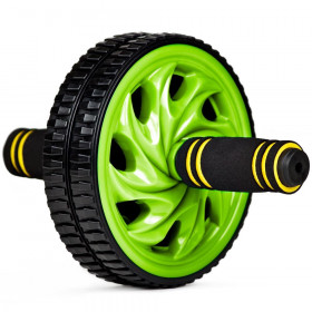 Ab Wheel - Dual Wheel Roller w Non-Slip Grip -  Green