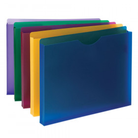 Smead Poly File Jacket, Straight-Cut Tab, 1" Expansion, Letter Size, Assorted Colors, 10 Per Pack