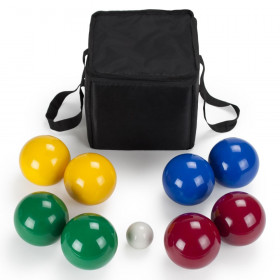 Deluxe 4-Player Resin Bocce Ball Set w Carrying Case -  90mm