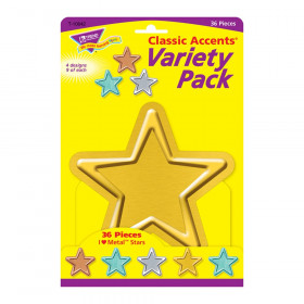 I  Metal Stars Classic Accents Var. Pack, 36 ct