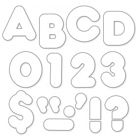 White 4" Casual Uppercase Ready Letters