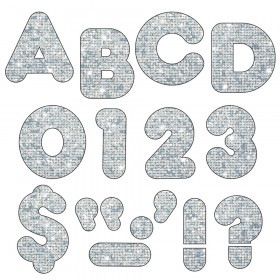 Silver Sparkle 4" Casual UC Ready Letters