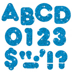 Blue Sparkle 4" Casual UC Ready Letters