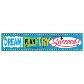 Dream. Plan. Try. Bold Strokes Quotable Expressions Banner, 5 ft