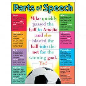Parts of Speech Learning Chart, 17" x 22"