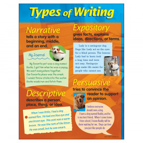 Types of Writing Learning Chart, 17" x 22"