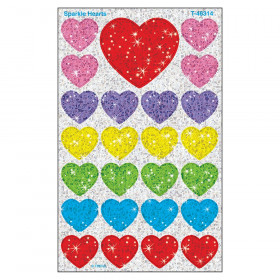 Sparkle Hearts superShapes Stickers-Sparkle, 100 ct