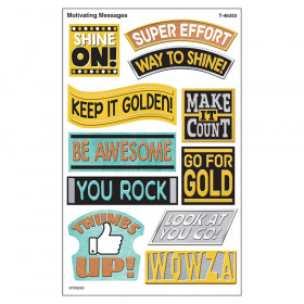 I  Metal Motivating Messages superShapes Stickers - Large, 88 Count