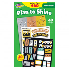 I  Metal Plan to Shine superShapes Stickers - Large, 460 Count