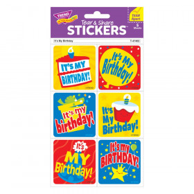 It's My Birthday Tear & Share Stickers, 30 Count