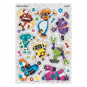 Bots & Bolts Sparkle Stickers, 16 Count