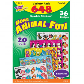 Animal Fun Sparkle Stickers Variety Pack, 656 ct