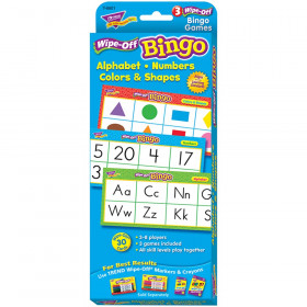 Alphabet, Numbers, Colors & Shapes Wipe-Off Bingo
