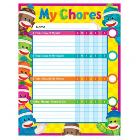 Sock Monkeys Chore Charts, pad of 25