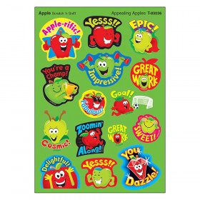 Appealing Apples/Apple Mixed Shapes Stinky Stickers, 60 Count