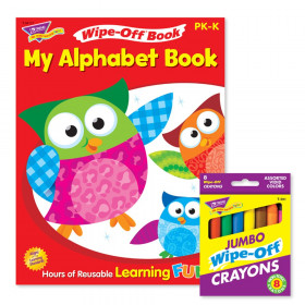 My Alphabet Book and Crayons Reusable Wipe-Off Activity Set