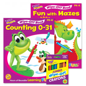 Counting 0-31 & Fun With Mazes Books and Crayons Reusable Wipe-Off Activity Set