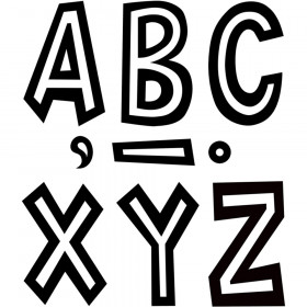 Black and White 7" Fun Font Letters, Pack of 120
