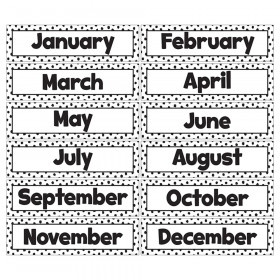 Black Painted Dots on White Monthly Headliners, Pack of 12