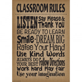 Burlap Classroom Rules Positive Poster