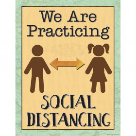 Travel the Map We are Practicing Social Distancing Chart, 17" x 22"