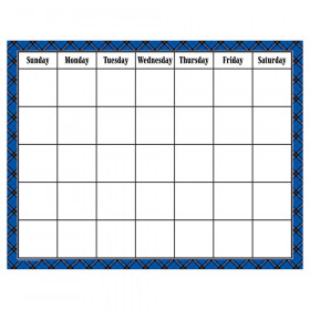 Blue Plaid Calendar Chart
