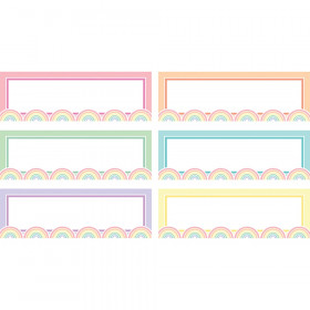 Pastel Pop Rainbow Labels Magnetic Accents, Pack of 20