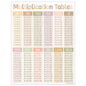 Terrazzo Tones Multiplication Tables Chart, 17" x 22"