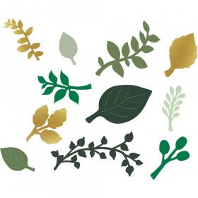 Green and Gold Paper Leaves, 40 Pieces