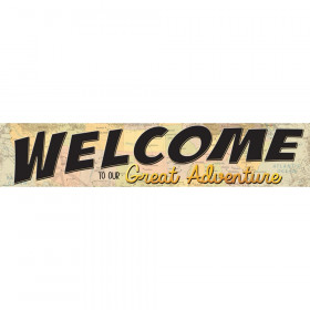 Travel The Map Welcome to Our Great Adventure Banner, 8" x 39"